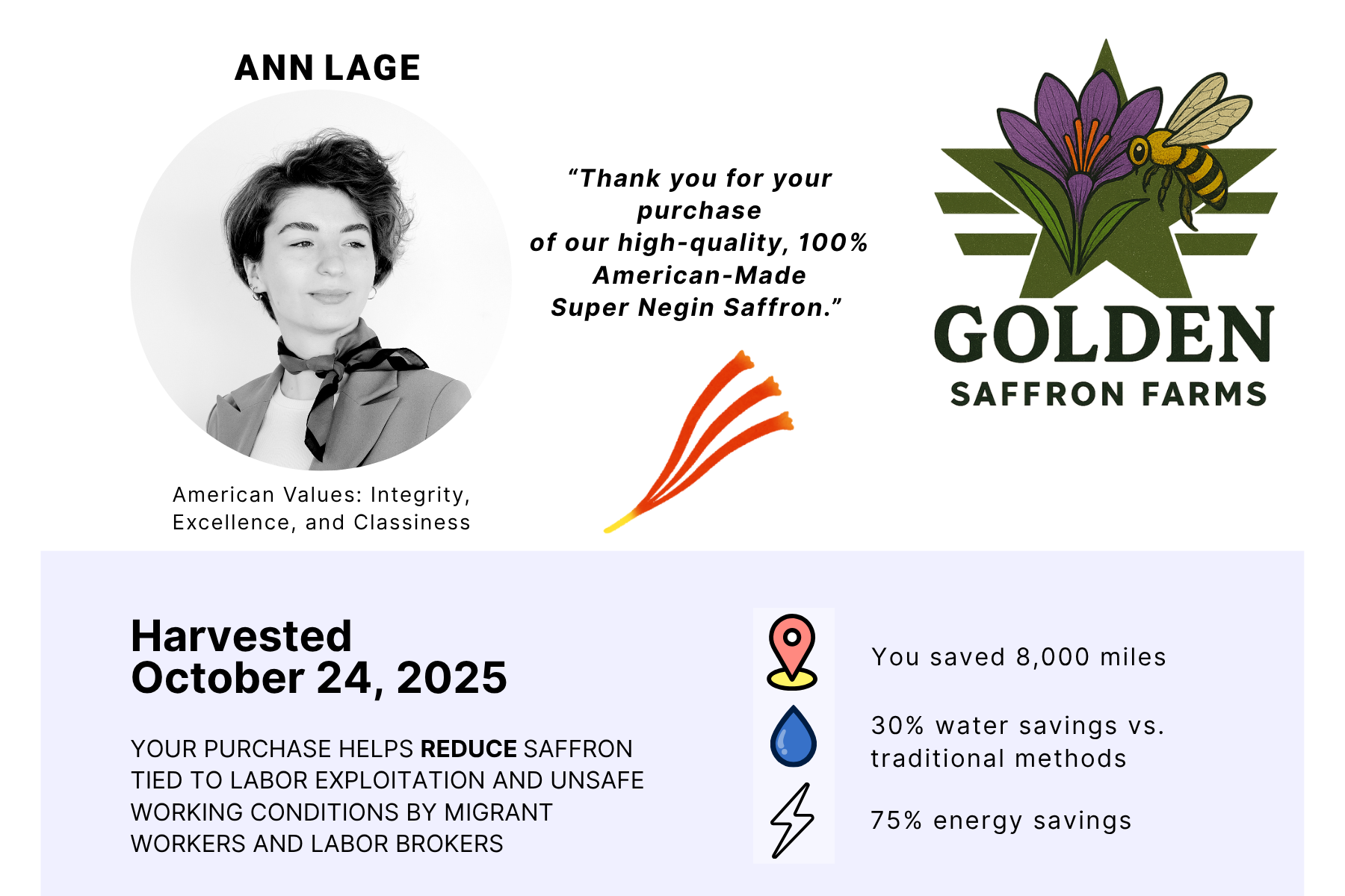 postcard custom saffron